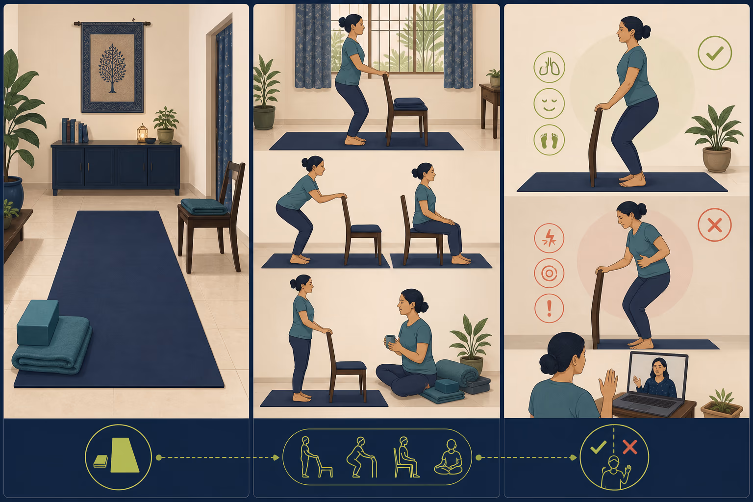 A follow-along visual guide for Standing Yoga: A Practical Guide for Home Practice.