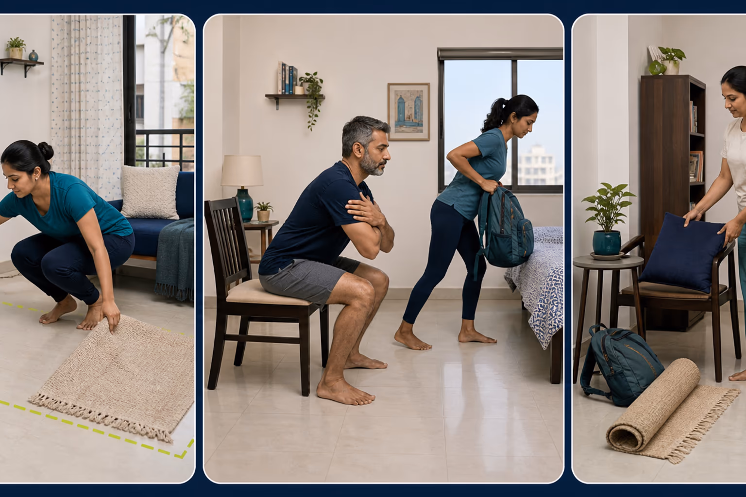 A follow-along visual guide for A No-Jumping Cardio Session for a Shared Flat.